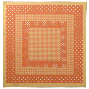 Cloth Dinner Napkins, Orange Check Gingham