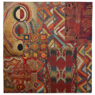 cloth dinner napkins with ethnic motif