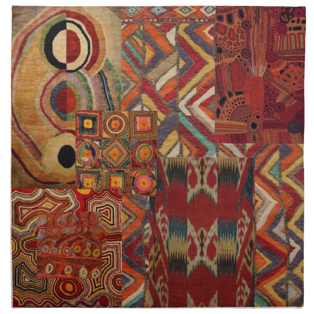 cloth dinner napkins with ethnic motif (Front)