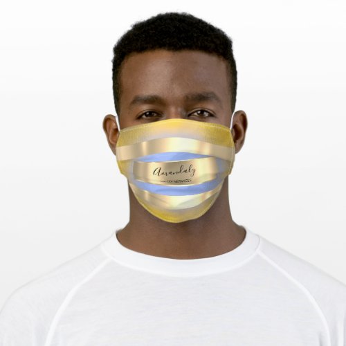 Cloth Face Mask with Filter Slot Gold Name Custom