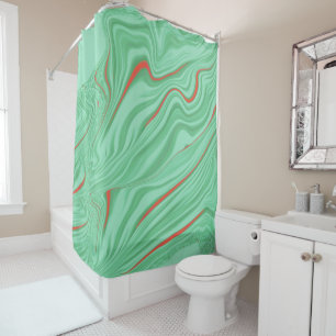 Cloth in curves with light mint green tones shower curtain