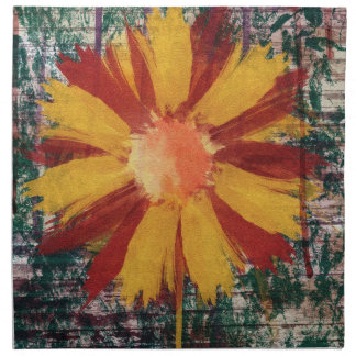 Cloth Napkin, Grunge Flower Painting Napkin