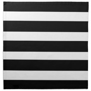 Cloth Napkin Set Of 4 - Modern Black White Striped