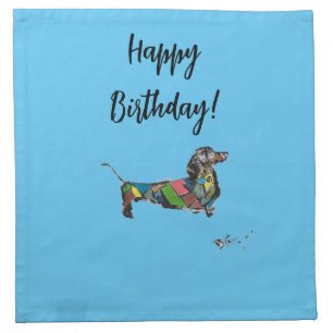 Cloth Napkin with Dachshund