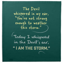 Cloth Napkins Holiday Christian Devil whispered