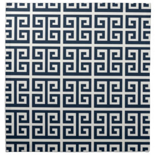 Cloth Napkins Navy Greek Key