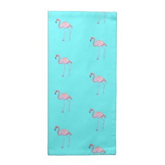 Cloth Napkins- Pink Flamingo Turquoise