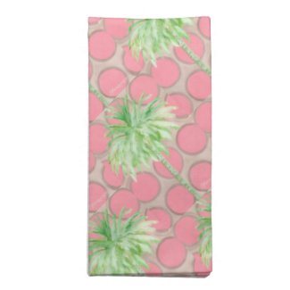 Cloth Napkins Pink Polka Dot Palm Tree