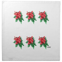 Cloth Napkins : Poinsettias
