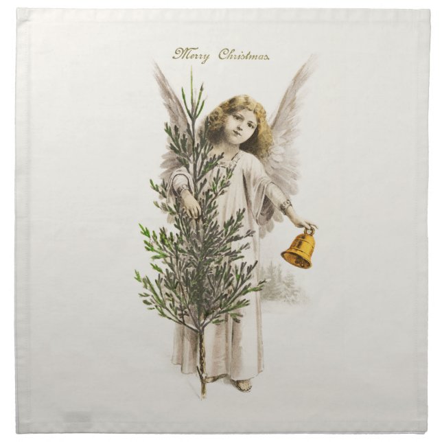 CLOTH NAPKINS : VINTAGE CHRISTMAS ANGEL (Front)