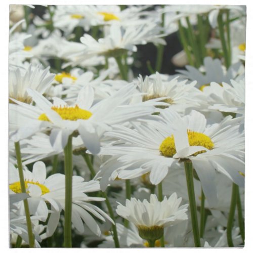 Cloth Napkins White Daisy Flowers Daisies