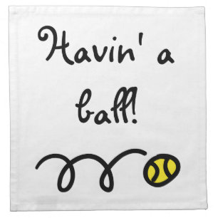 Cloth napkins with tennis theme