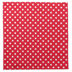 Cloth napkins with white polka dots pattern
