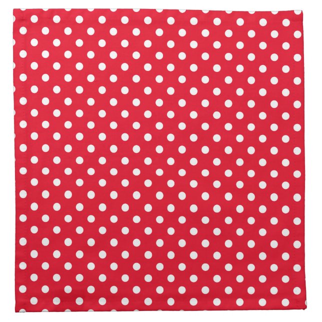 Cloth napkins with white polka dots pattern (Front)