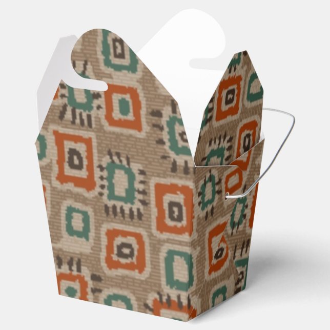 Cloth Patches Pattern Design Favor Box (Opened)