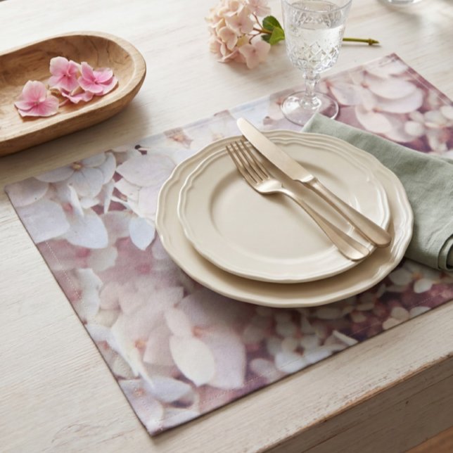 Cloth Placemat Blush Pink Hydrangea Botanical (Creator Uploaded)