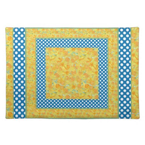 Cloth Placemat Country_Style Daffodils Polka Dots