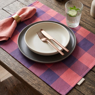 Cloth Placemat Hot Pink Magenta Indigo Buffalo Pla