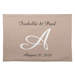 Cloth placemat monogrammed