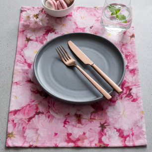 Cloth Placemat Pink Cherry Blossom Floral