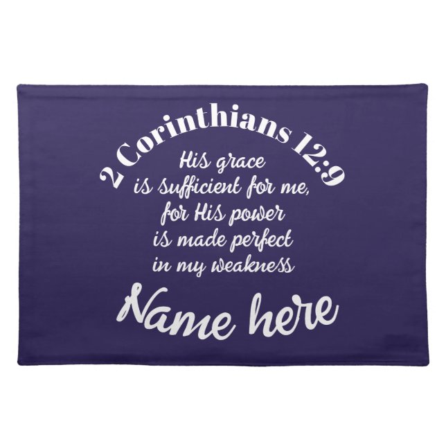 Cloth Placemat with Encouraging Scripture Verse (Front)