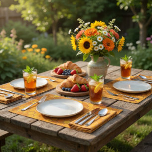 Cloth Placemat with Honeycomb Pattern