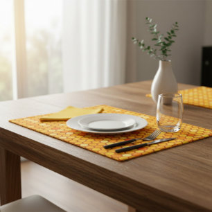 Cloth Placemat with Honeycomb Pattern 