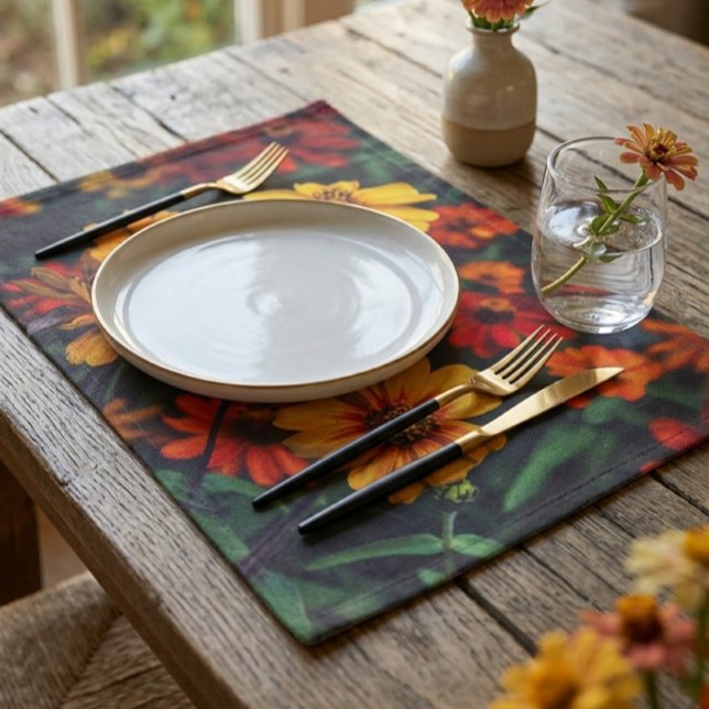 Cloth Placemat Yellow Orange Daisy Floral (Creator Uploaded)