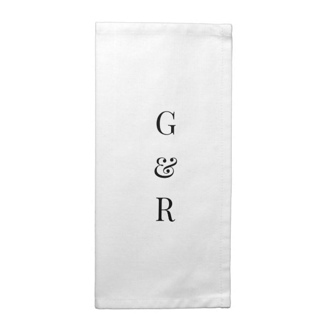 Cloth wedding napkins with custom monogram (Half Fold)