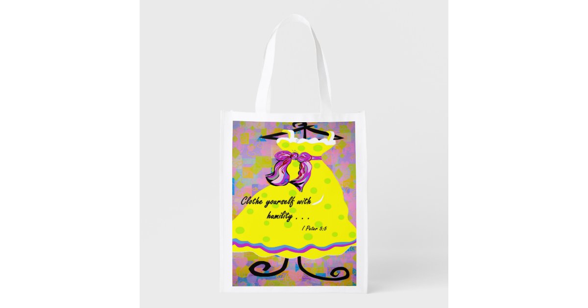 Clothe Yourself With Humility Grocery Bag Zazzle Com