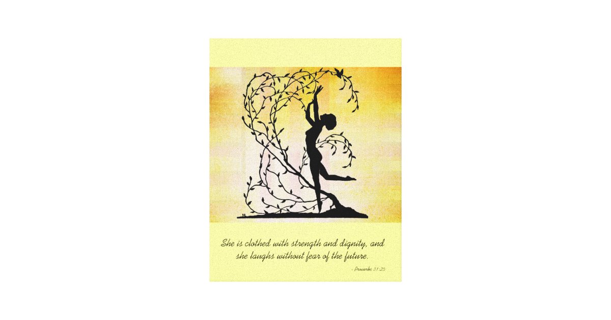 Clothed With Strength And Dignity Wall Canvas Zazzle Com