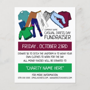 Clothes Design, Casual Dress Day Fundraiser Advert Flyer