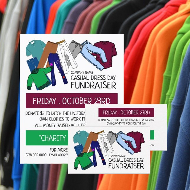 Clothes Design, Casual Dress Day Fundraiser Advert Flyer (Creator Uploaded)