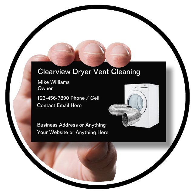 Clothes Dryer Appliance Vent Cleaning Business Card (Creator Uploaded)