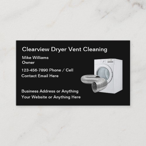 Clothes Dryer Appliance Vent Cleaning Business Card
