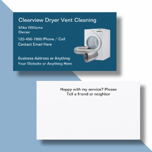 Clothes Dryer Vent Cleaning Home Services Business Card