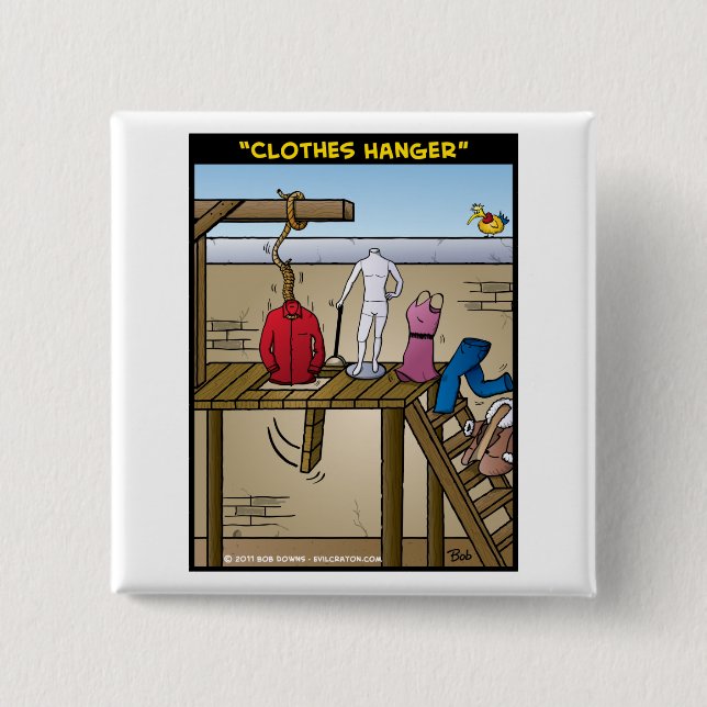 "Clothes Hanger" Pinback Button (Front)
