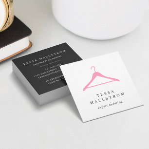 Clothes Hanger Seamstress Tailor Alterations Square Business Card