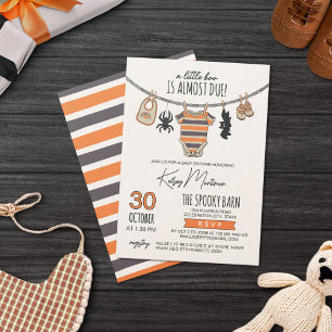 Clothes Line A Little Boo Neutral Halloween Invitation