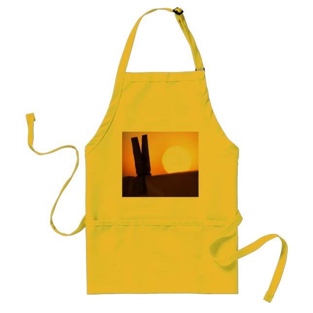 Clothes peg at sunrise adult apron (Front)