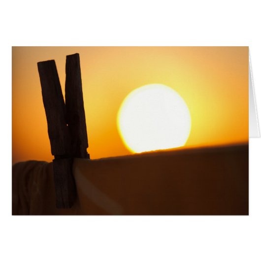 Clothes peg at sunrise cards (Front Horizontal)