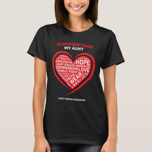 Clothes Products Wear Red Aunt Heart Disease Aware T_Shirt