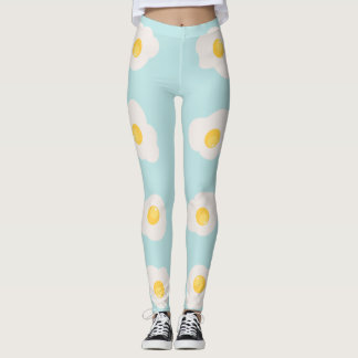 clothes with a fried egg print leggings