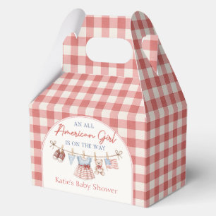Clothesline All American Girl Baby Shower Favor Boxes