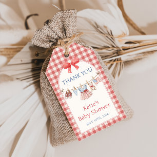 Clothesline All American Girl Baby Shower Gift Tag