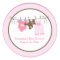 Clothesline Baby Girl CIRCLE Custom Favor Stickers