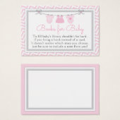 Clothesline Baby Shower Book Request Card (Front & Back)