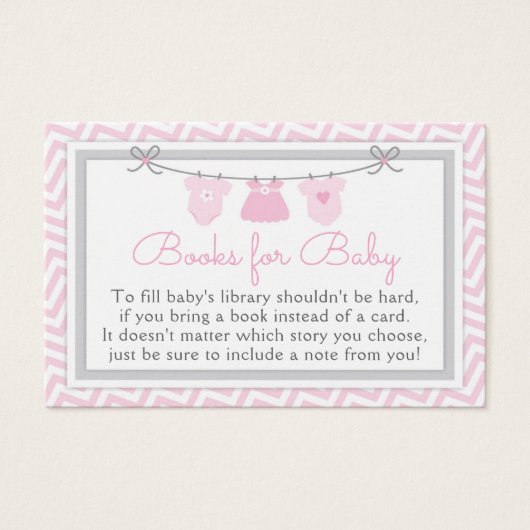 Clothesline Baby Shower Book Request Card (Front)