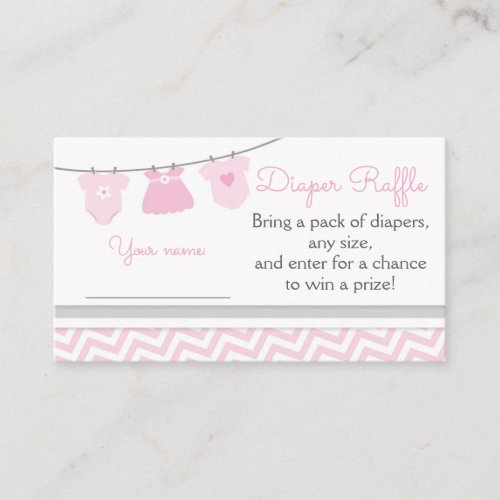 Clothesline Baby Shower Diaper Raffle Ticket Enclosure Card