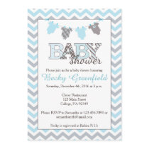 Clothesline Baby Shower Invitations for a Boy